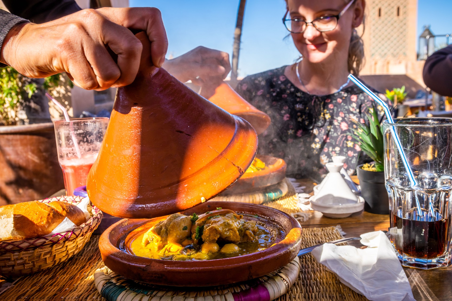 traditional Moroccan tajine with chicken, lemon and olives